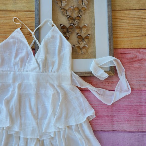 Princess Polly White Theodora Ruffle Playsuit 8 - Picture 11 of 12